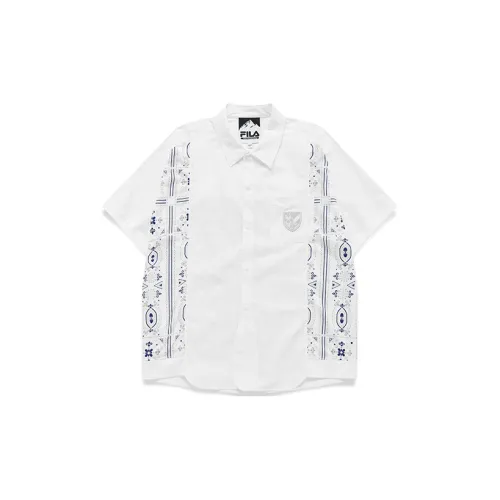 White Mountaineering FILA FUSION Hakusan L Collaboration Collection Shirts Men Standard White