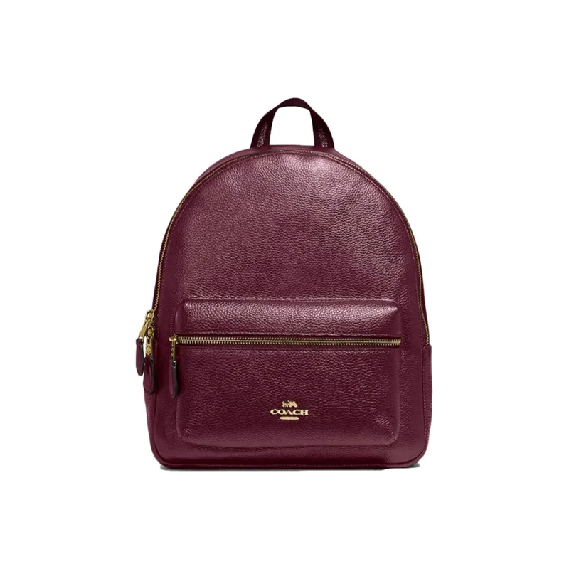 COACH Charlie Cow Leather Backpack Tubas Women's Burgundy-0