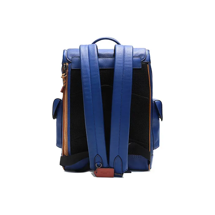 COACH Rivington Leather Travel Bags Backpack Large Size Men's Blue-3