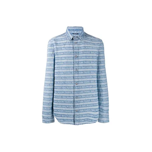 BALMAIN Shirts Men Blue