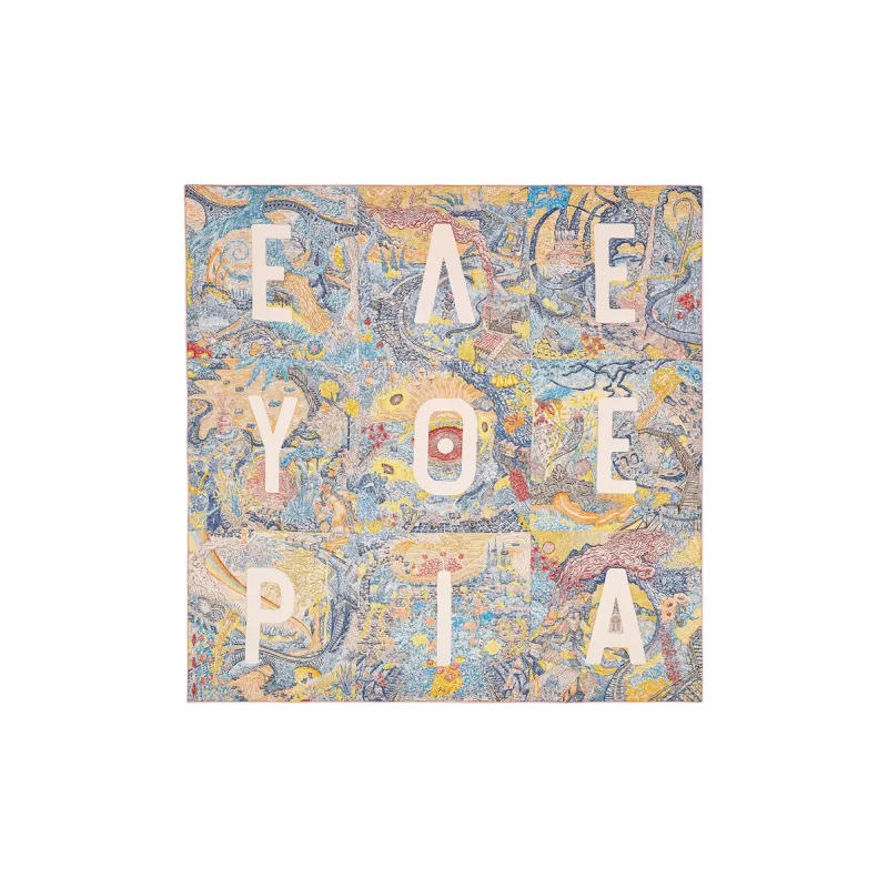 HERMES Silk Scarves Women's Light Pink/Blue/Yellow-0