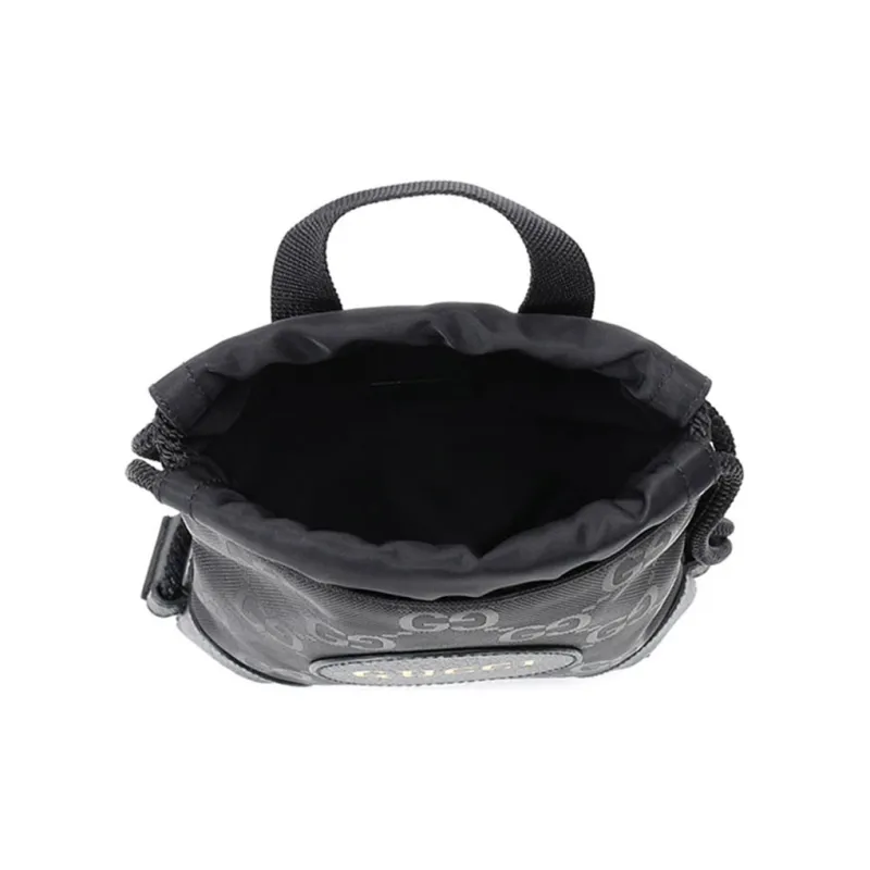 GUCCI Nylon With Leather Backpack Men's Black-5
