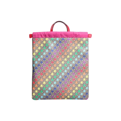 GUCCI Canvas With Leather Handbag, Backpack, Backpack Unisex Multicolor
