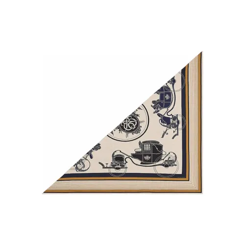 HERMES Silk Scarves Women's Beige