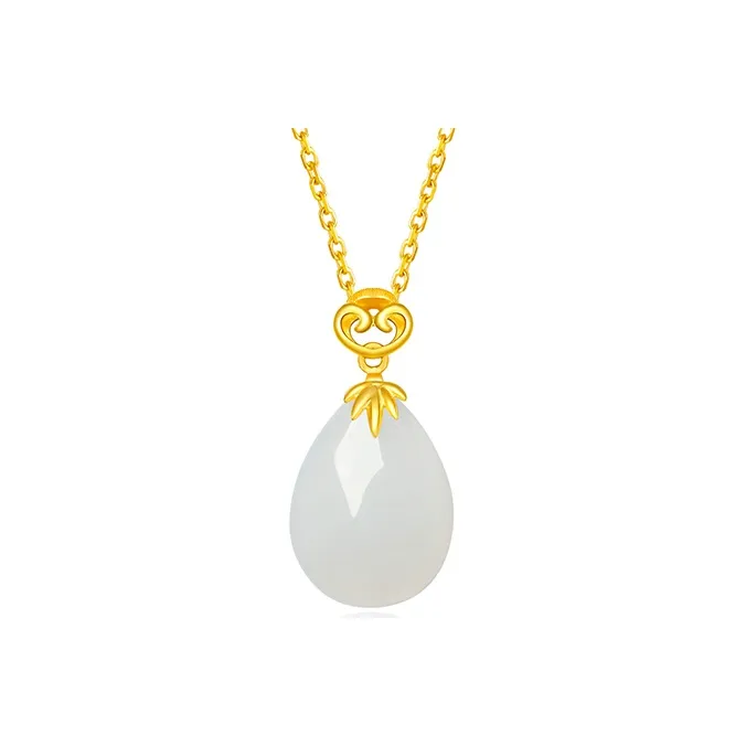 ZHOU LIU FU Hetian Jade Pendants White Jade Women's-0