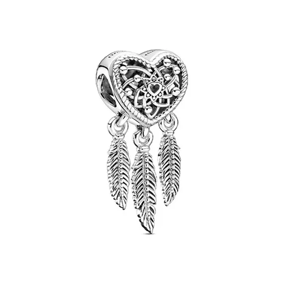 Pandora 925 Sterling Silver Feather Charms / Pendants Women's-1
