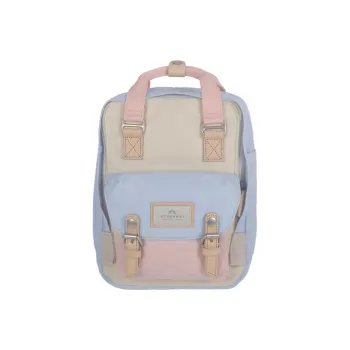 Doughnut Nylon Fabric Backpack Regular Unisex Cream/Ice Blue/Cherry Blossom