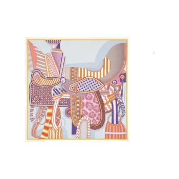 HERMES Fantasy Saddles Silk Scarves Unisex