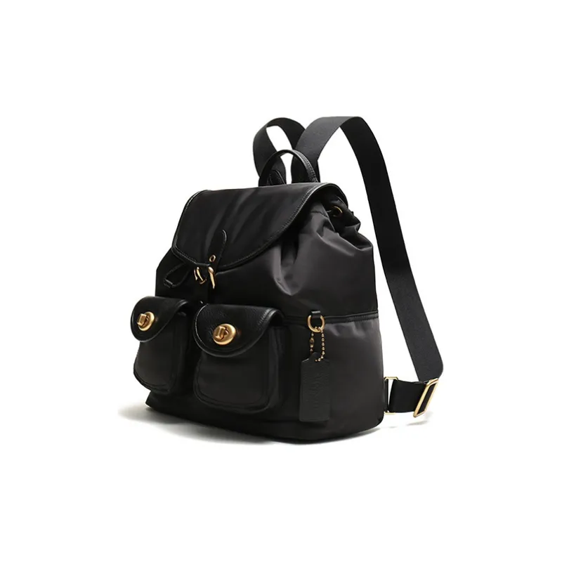 COACH Cargo Leather Backpack Large Size Women's Black-1