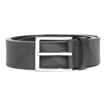 Burberry London Check And Leather Belt 1.6 Width