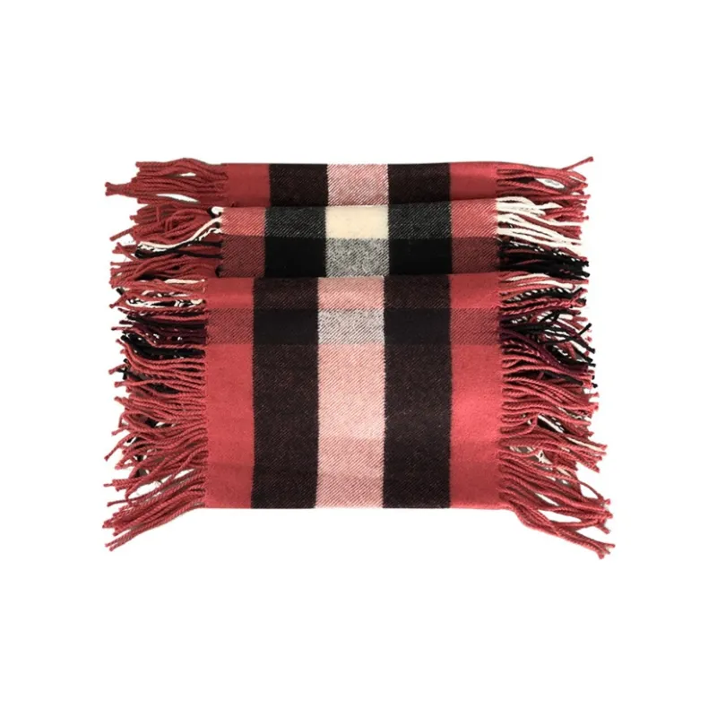 Burberry Knit Scarves Women's Red Plaid-2