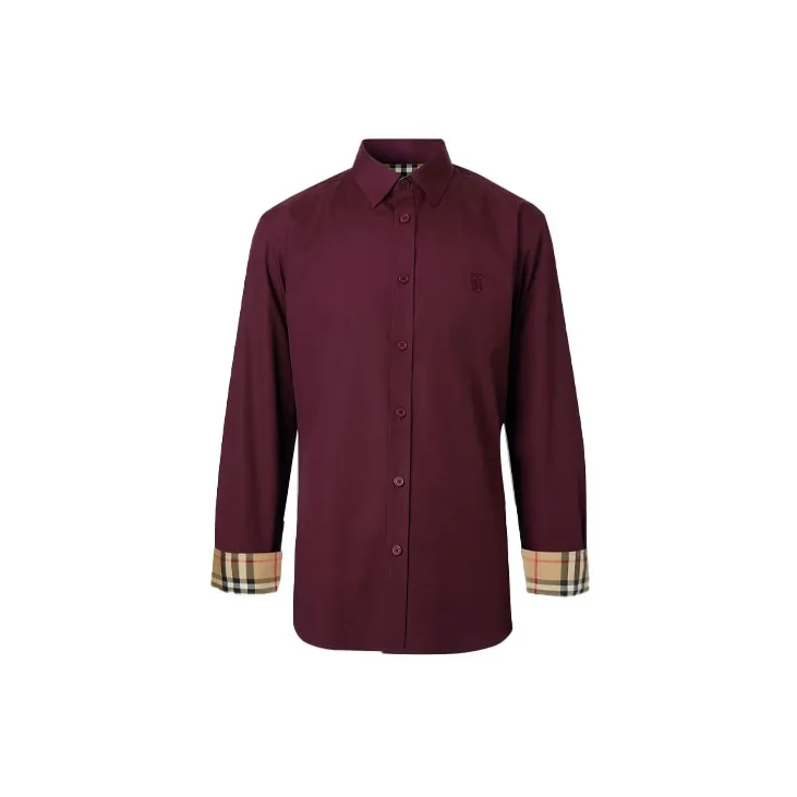 Burberry Slim Fit Monogram Motif Stretch Cotton Poplin Shirt-1