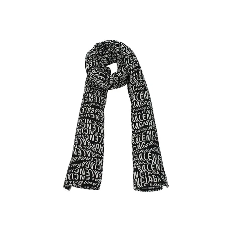 Balenciaga Knit Scarves Unisex Black, White-0