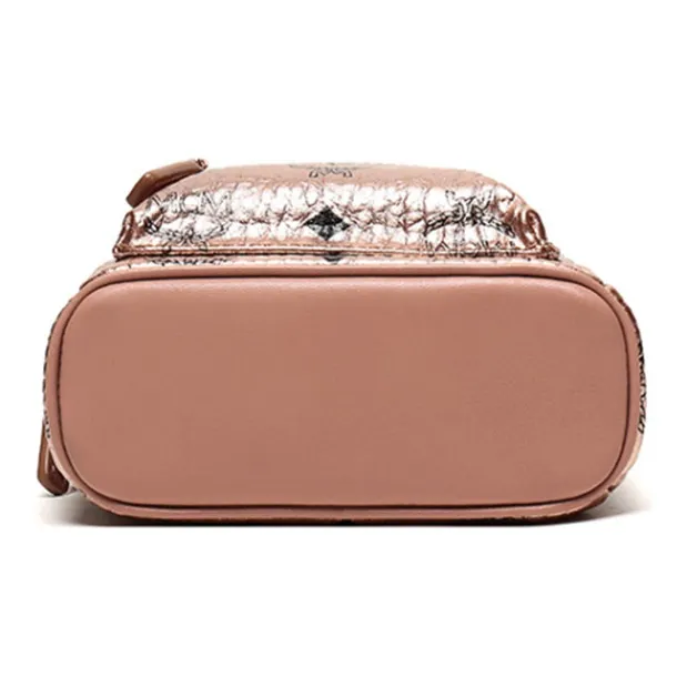 MCM Essential Visetos Origina Canvas Backpack Women's Champagne Gold-4