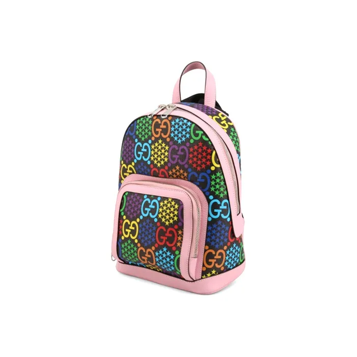 GUCCI Canvas With Leather Backpack Women's Pink/Multicolor Candy Color-1