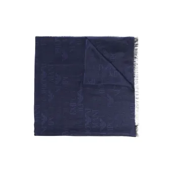 EMPORIO ARMANI Modal And Cotton Stole With All over Jacquard Logo