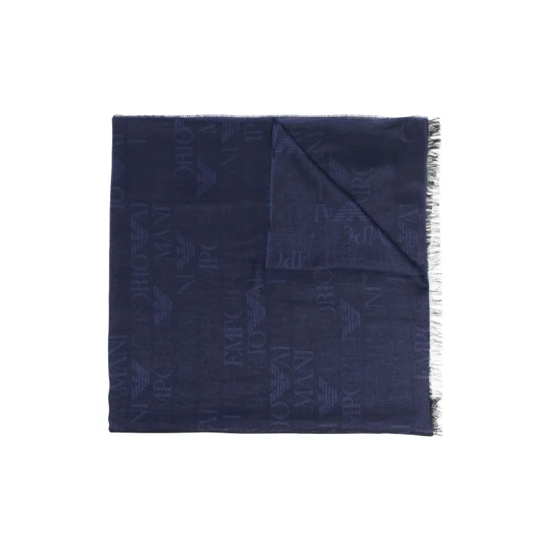 EMPORIO ARMANI Modal And Cotton Stole With All over Jacquard Logo-0