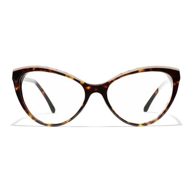 CHANEL Plate Frame Cat Eye Eyeglass Frames Unisex-1