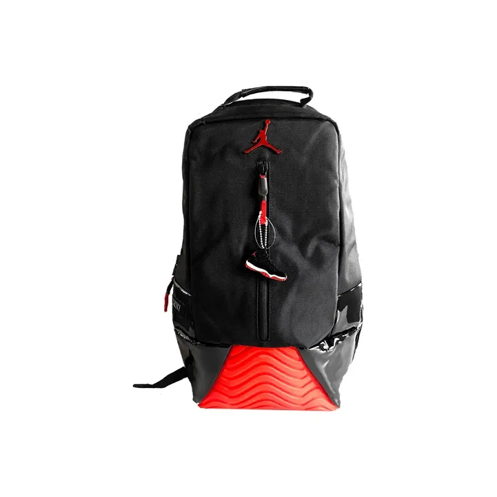 Jordan Nylon Fabric Basketball Bag Backpack Regular Men's Black Red-0