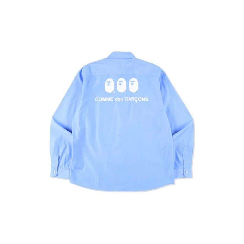 Cdg X A BATHING APE BAPE® X COMME Des GARÇONS Shirts Men Light Blue-1