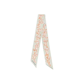 HERMES Silk Scarves Women's Light Green/Orange