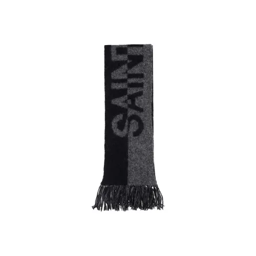 SAINT LAURENT Knit Scarves Men Gray Black