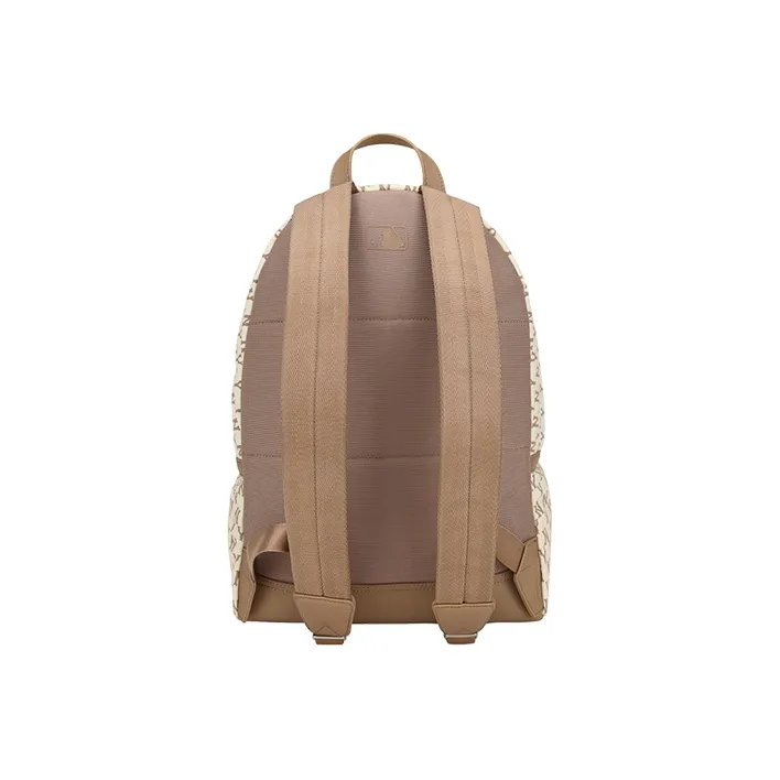 MLB Monogram Collection Nylon Backpack Large Size Unisex Beige-4