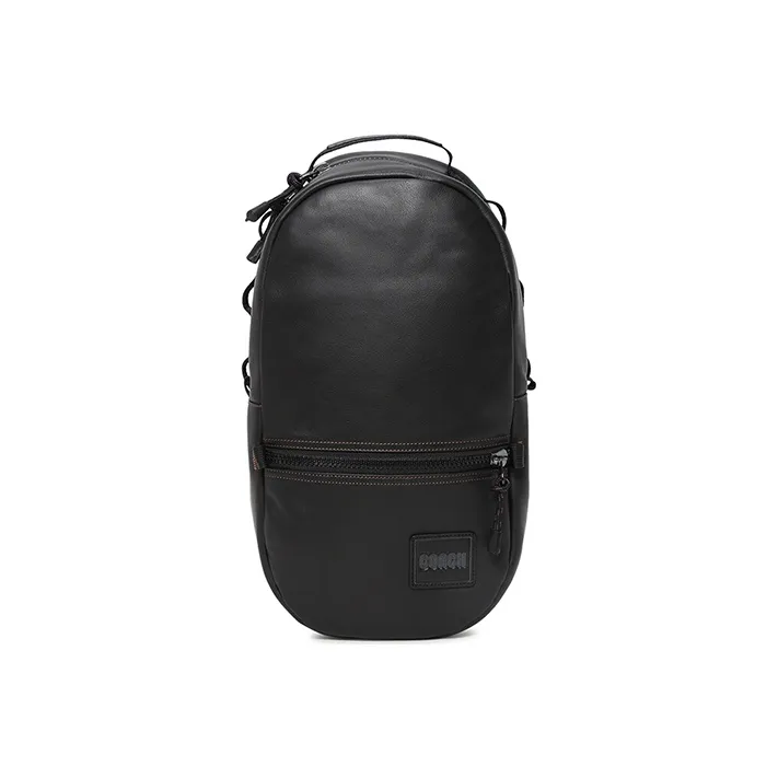 COACH Pacer Leather Backpack Medium Size Men's Black-0