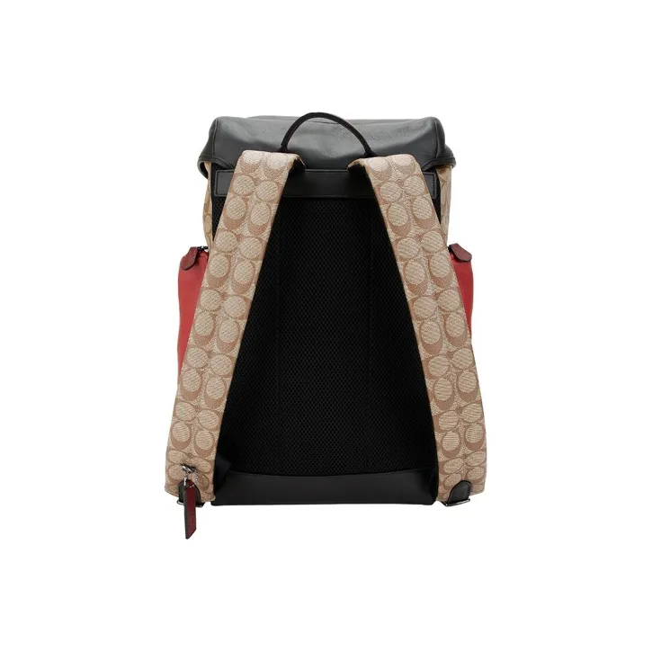 COACH Ranger Artificial Leather Backpack Tubas Khaki Black-2