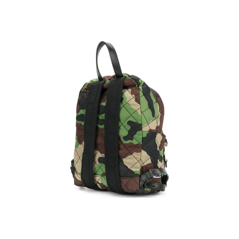 MOSCHINO Nylon With Leather Backpack Regular Women's Green-1