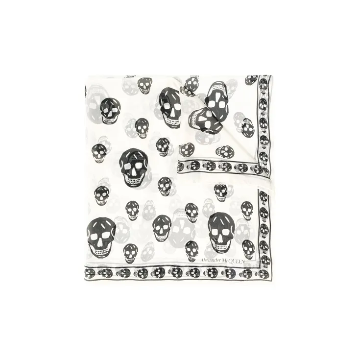 Alexander McQueen All Over Skull Print Scarf-1