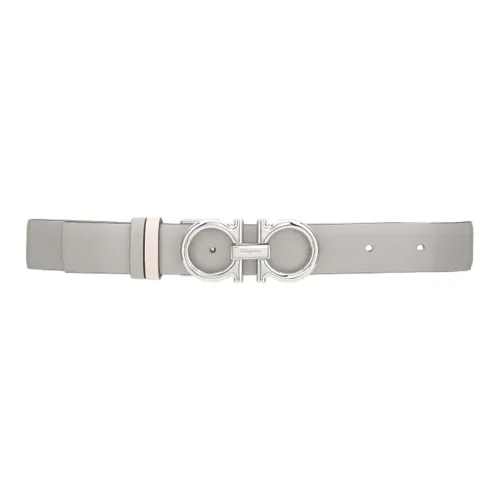 Ferragamo Gancini Leather Belts Women's Gray