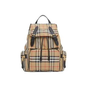 Burberry Vintage Polyamide Backpack Medium Size Unisex Beige