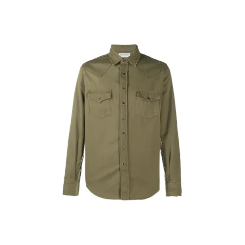 SAINT LAURENT Shirts Men Green