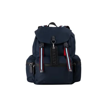 BALLY Nylon Fabric Backpack Men's Marine Blue