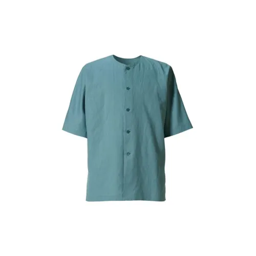 Homme Plissé Issey Miyake Shirts Men Light Blue