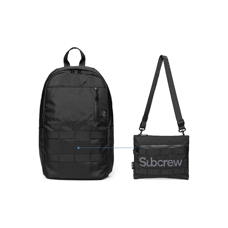 Subcrew Polyester Combination Backpack Regular Unisex Black-2