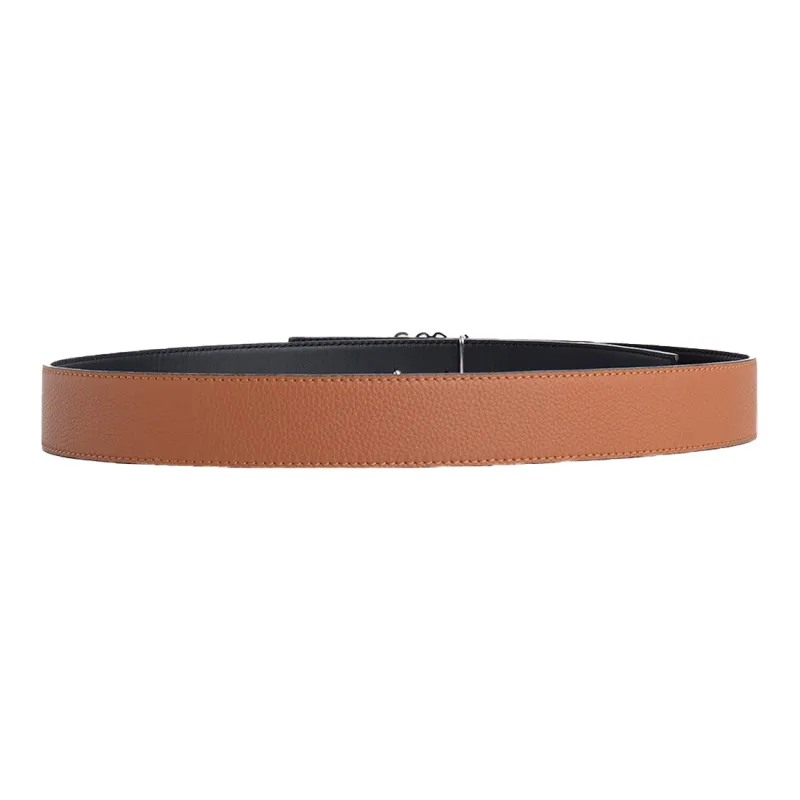 LOEWE Metal Buckle Double Sided Leather Cow Leather Leather Belts Unisex Camel Width  3.5cm-2