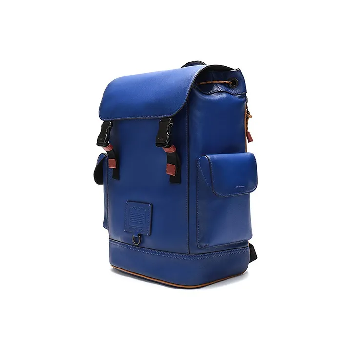 COACH Rivington Leather Travel Bags Backpack Large Size Men's Blue-1