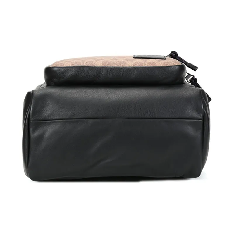 COACH Pacer Leather Canvas Backpack Large Size Men's Black Brown-4