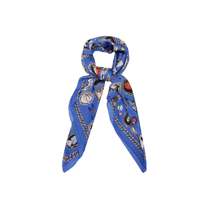 Alexander McQueen Silk Scarves Women's Blue Multicolor-0