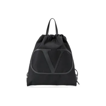 Valentino Cow Leather Backpack Men's Black