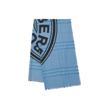 Burberry Knit Scarves Men Light Blue