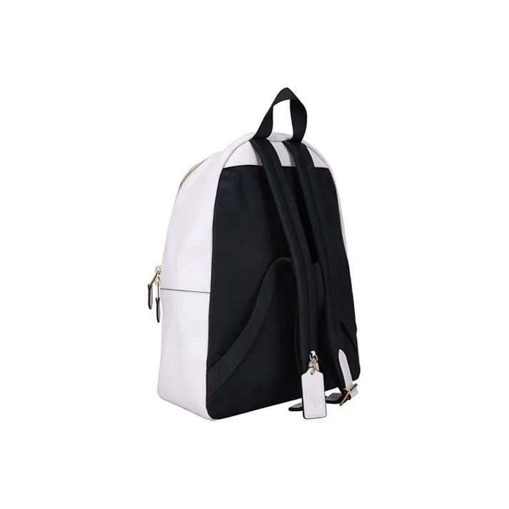 COACH Charlie PVC Bonded Leather Backpacks Backpack Large Size Women's White & Khaki Monogram-2