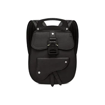 DIOR Saddle Cow Leather Backpack Men's Black