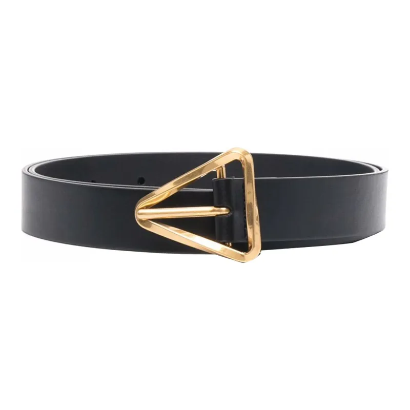 Bottega Veneta Cow Leather Belt Women's Black Width 2.5cm-0