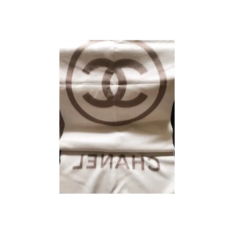 CHANEL Knit Scarves Unisex Brown-0