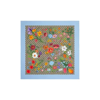 GUCCI Silk Scarves Women's Blue