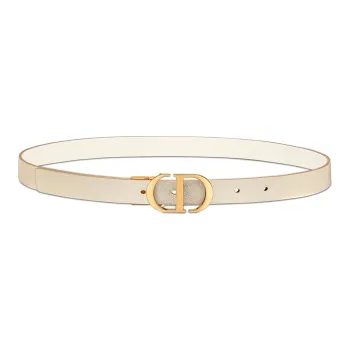 DIOR Double Sided Milk White Cow Leather Belt Width 2cm