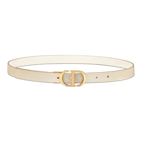 DIOR Double Sided Milk White Cow Leather Belt Width 2cm